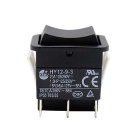 1 Stück Kippschalter Ein-Aus-Ein,Wippschalter, HY12-9-3,125/250V,18A/20A Rocker Kippschalter Runde Schalter Wippschalter Button,für Auto RV Truck Boot