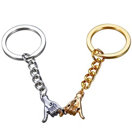 Pinky Promise Gift, Gifts for Boyfriend, Couple Gifts Matching Couples Stuffs, Anniversary Birthday Gifts for Boyfriend Girlfriend Husband, Best Friend Keychains Valentines Day Gifts (Gold & Sliver)