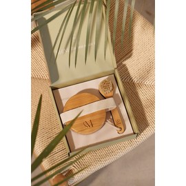 CSM Dry Body Brush & Face Brush Set - Natural Bristle Exfoliating Brush for Skin Renewal, Lymphatic Support and Circulation Boost - Brushing Tool for Gentle Detox, Spa-Like Exfoliation