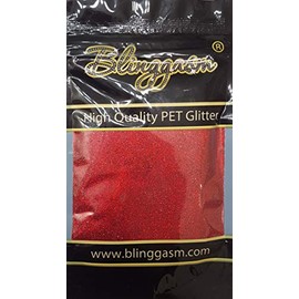 Blinggasm Premium Solvent Resistant Polyester Glitter 3.5 oz by Weight .008 or .015 for Tumblers Decoration Crafts Nails Cosmetics Body Paint (Holographic #7 LB304 Dark Red, .008 (1/128") 3.5 oz)