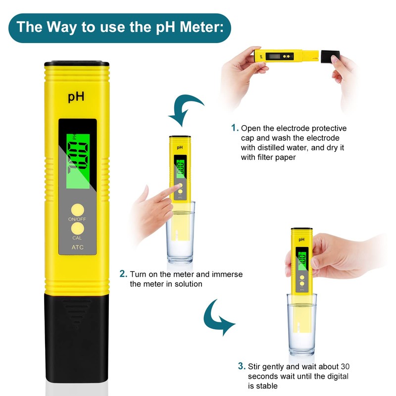 flintronic Digital pH, 0.01pH High Accuracy pH Tester, 2% Reading