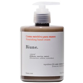 Crema Nutritiva para Manos | Con Té Verde, Aloe Vera y Aceite de Almendra | Fórmula Vegana con Extractos Botánicos para Todo tipo de Pieles | Skin Care | Biune. | 300 ml