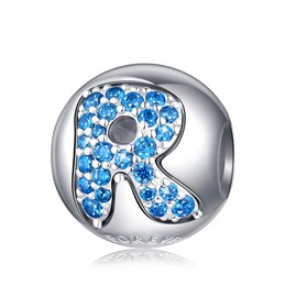 Forever Queen Women's Alphabet Letter Charm Bead 925 Sterling Silver Letter Charm for European Bracelets Charm Pendant with Gift Box Multi-Way