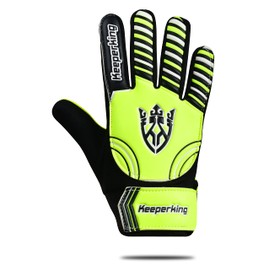 Keeperking Goalkeeper Gloves Children, Boys and Girls - Football Goalkeeper Gloves Children with Double Wrist Support, Strong Grip Double Padded (Claw 2.0 Yellow, 5)