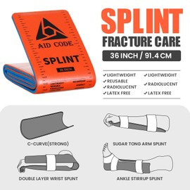 First Aid Splint 36" X 4.3"，Emergency Splint for Arm Leg Broken Bones Fracture,Ideal for Sports, Home, First Aid Refill and Pets (Folded)