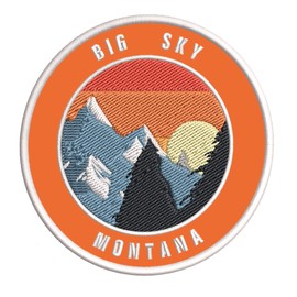 Big Sky, Montana Ski Restort Mountain Embroidered Premium Patch DIY Iron-on or Sew-on Decorative Badge Emblem Vacation Souvenir Travel Gear Clothes Appliques