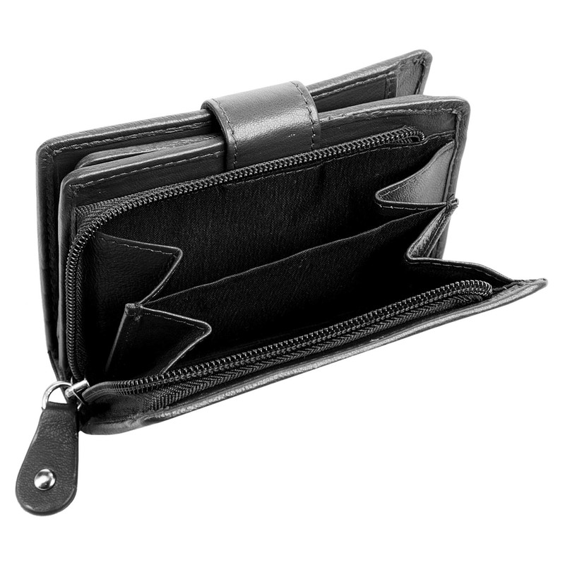 BAGAN Genuine Leather Women's Purse - 020884, black, Classic