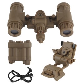 Tactical Night Vision Goggles Model AN/PVS31 with Adjustable Helmet Mount for Cosplay and Display, No Function (Tan)