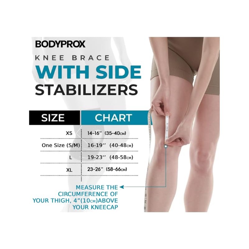 Knee Brace with Side Stabilizers & Patella Gel Pads for