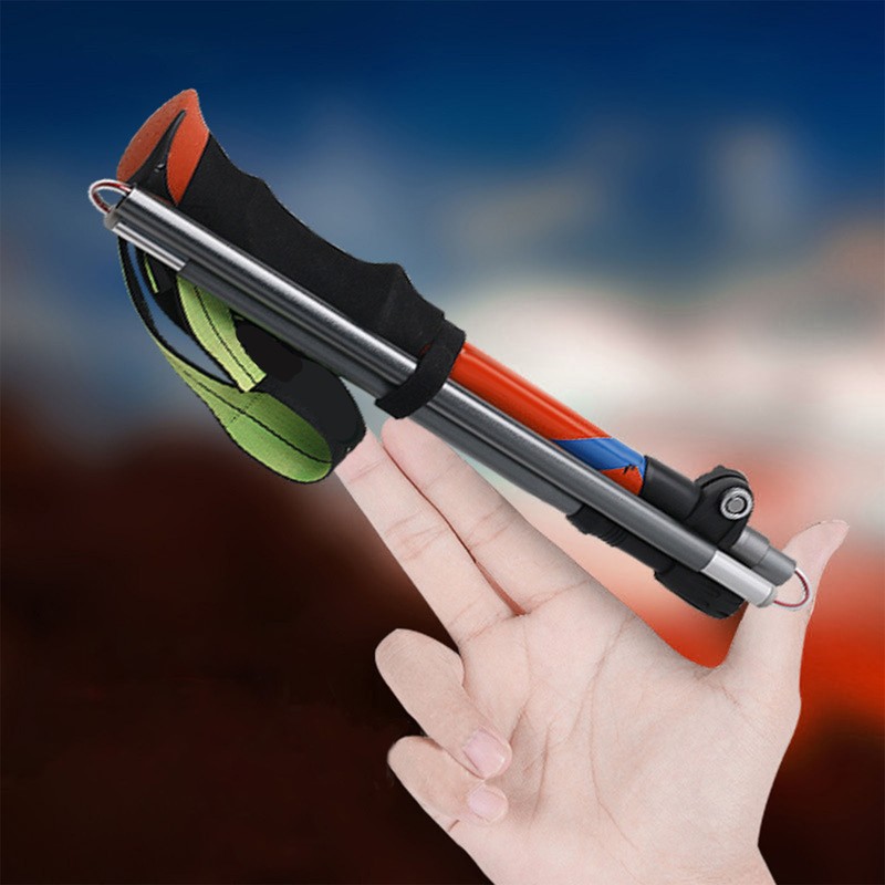 Hiking Stick Aluminum Alloy Portable Lightweight Telescopic Walking Stick for
