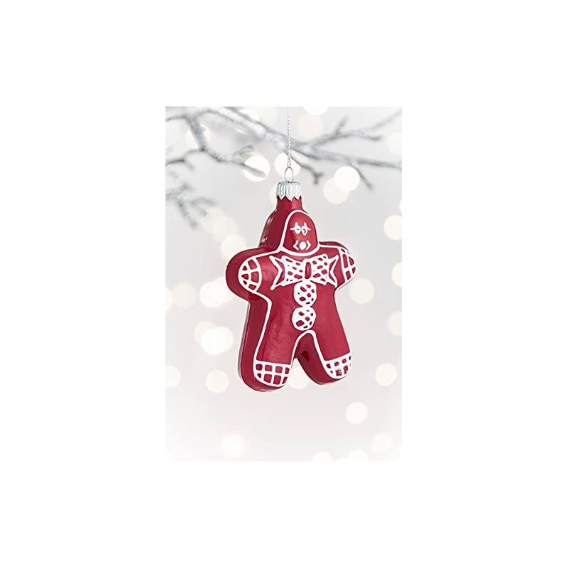 Glass Christmas Baubles - the shape of the gingerbread man