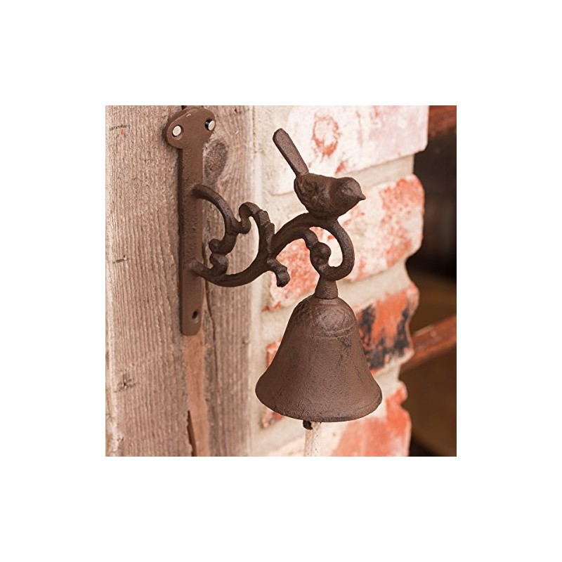 Antikas - Garden Bell with Bird Bell for Garden Shed