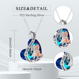 Flpruy Sister Gift, Sister Necklace 925 Sterling Silver Crystal Necklace Jewellery, Birthday Friendship Gifts for Sister Girls Ladies Women, Sterling Silver