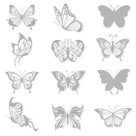 36 Pieces Butterfly Anti-Collision Window Clings, Transparen Alert Stickers Window Decals to Prevent People and Bird Strikes on Window Glass