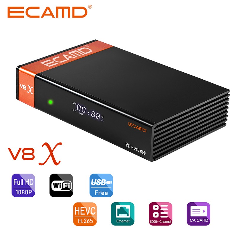ECAMD V8X DVB-S2 Signal Receiver Set Top Box Receiver VCM/ACM/Multi-stream