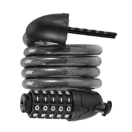 Flexzion Combination Bike Lock Cable - 5-Digit Combo Bicycle Lock Cable, Keyless, Heavy-Duty Anti Theft Bike Lock with Mounting Bracket for Kids Bike, E-Bike, Motorcycle and More, Black