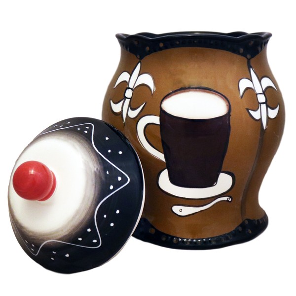 ACK Tuscany Hand Painted Fleur De Lis Coffee DesignGet The Entire Collection (Cookie Jar)