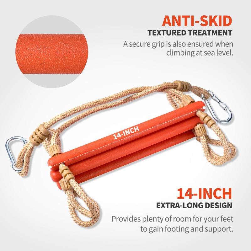 ProSSS 4 Step Boat Rope Ladder, Heavy Duty Climbing Rope,
