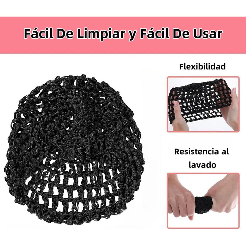 THJOPOKEEL 4 Redes de Malla para Cabello, Gorros de Dormir