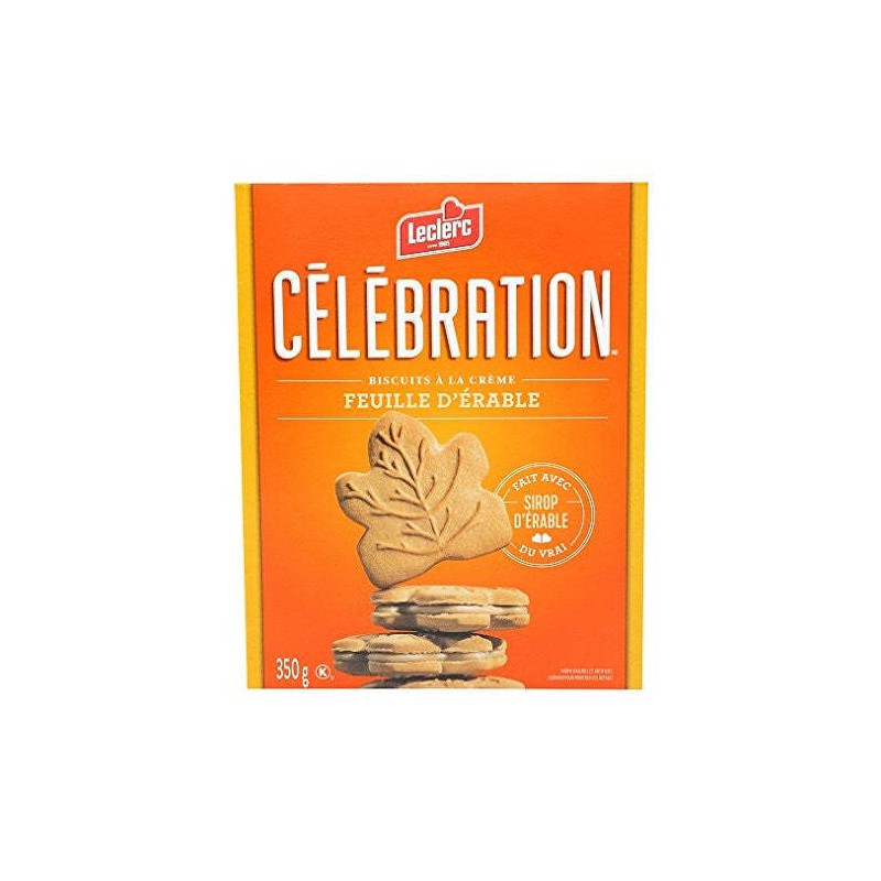 Celebration Leclerc Celebration Maple Leaf Creme Cookies, 350g/12.3 oz