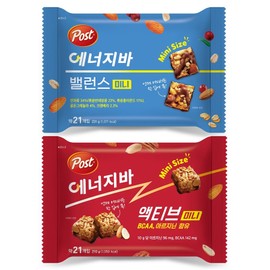 Post Energy Bar Balance Mini 231g + Active Mini 210g, 1 set / 포스트 에너지바 밸런스 미니 231g + 액티브 미니 210g, 1세트