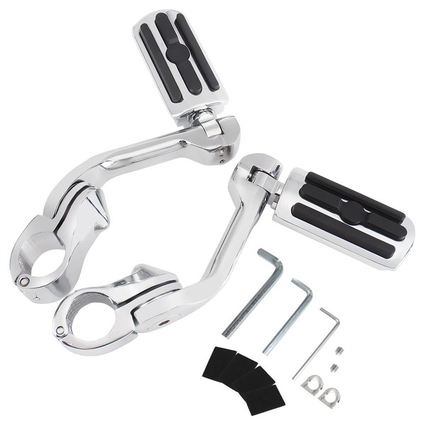 GIDIBII Long Angled Adjustable Highway Foot Pegs Compatible with Harley