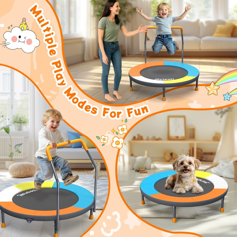Premium 3FT Foldable Toddler Trampoline for Kids Ages 1-6, 36