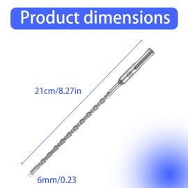 SDS Plus Drill Bit Set, SDS Plus Concrete Drill Set, Professional Masonry Drill, Hammer Drill with 4 Carbide Cutting Edges for Concrete, Stone, Natural Stone Hammer Drill (6 x 210 mm)