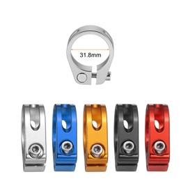 HARFINGTON 2pcs Bike Seat Post Clamp 31.8mm Clip Aluminum Alloy Bicycle Locking Seat Post Ring with M4 Hex Screw for 27.2 to 28.6mm Bicycle Mountain Road Bike Tube, Silver