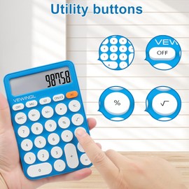 VEWINGL Standard Calculator 12 Digit,6.2 * 4.2in Desktop Large Display and Buttons,Calculator with Large LCD Display for Office,School, Home & Business Use,Automatic Sleep,15 Tilt Screen