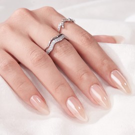 BTArtbox Press On Nails Almond Short Glossy Fake Nails Pack of 30 Sheer Artificial Nails for Sticking with Nail Glue, Short Almond Artificial Fingernails Natural False Nails for Women and Girls