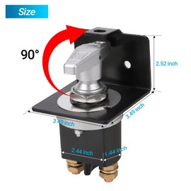 FEITON 500A High Current 12V-36V Battery Cut Off Switch with Lock-Out Plate, Replace 20247, Waterproof Master Battery Disconnect Switch Fixed Handle Isolator for Car, Truck, RV, Yacht, Boat