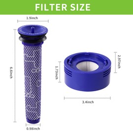 4 Filters HEPA Used as Replacement Dyson V8 V7 Filter, 2 Post Filters and 2 Pre Filters Applicable to Dyson V7 V8.1 Cleaning Brush. Dyson V8 Filter Replacement Parts Can Effectively Air