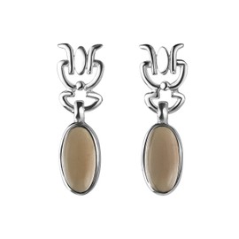 Franki Baker Smoky Quartz Gemstones & 925 Sterling Silver Drop Earrings