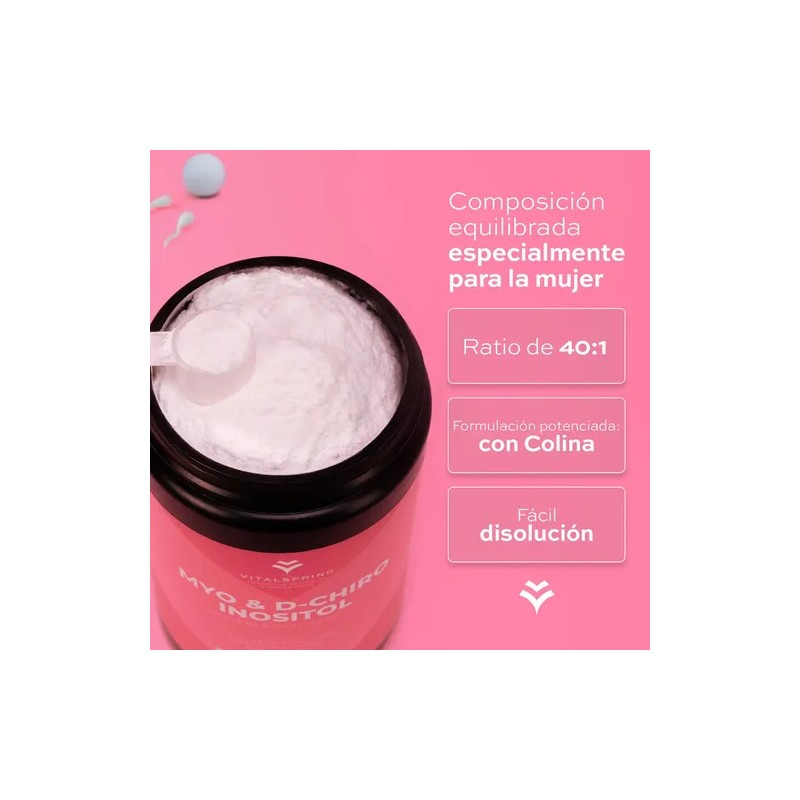 Myo & D-chiro Inositol 40:1 Con Colina 600g. Vital Spring
