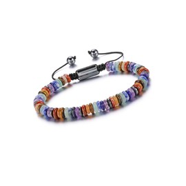 JSDDE 7 Chakra Crystals Bracelet Adjustable Natural Healing Crystal Stone Bracelets for Men and Women