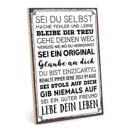 TypeStoff HS-00492 Wooden Sign with Saying - Sei du SELBST - Vintage Look with Quote Gift and Decoration