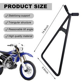 MUQIDA Motorcycle Triangle Stand, Heavy Duty Solid Steel Structure Dirt Bike Kickstand, Rustproof Rear Wheel Stand Lift Holder for 80-500cc Dirtbike Supermoto Motocross Pit Bike