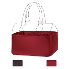 DGAZ Handbag Organiser Insert, Silk Handbag Organiser for LV Speedy Nano/20/25/30/35/40/45 Bag, Luxury Handbags & Tote Inner Pockets (Rouge Casaque, Speedy 20)