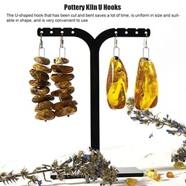 200 Piezas de Anillos de Salto de Alambre de Nicromo de Alta Temperatura, Ganchos de Suspensión en U para Colgante, Adornos de Cerámica, Fusión en Vidrio