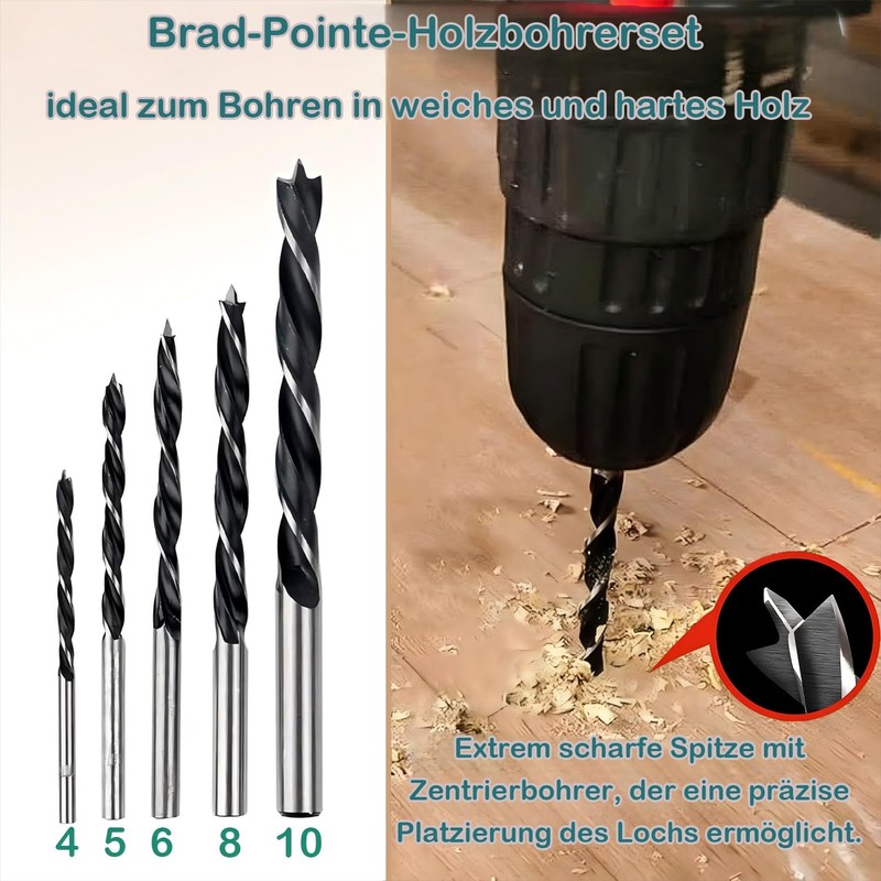 KEWAYO 16-Piece Drill Bit Set Made of HSS, Concrete &