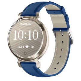 Lzwldan Leather Watch Bands Compatible with Garmin Lily 2, 14mm Soft Genuine Leather Strap Sport Replacement Wristband for Garmin Lily 2 / Lily 2 Classic for Women Men