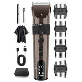 【新登場・2000mAh大容量・6段階変速調節・安全ロック機能】バリカン メンズ 低騒音 電動バリカン 髪 散髪用 8種類ガイドコーム セルフカット led電量ディスプレイ IPX7 全身防水 5段階刈り高さ調節 ヘアーカッター ヘアクリッパー 充電式 リミットコーム付き メンズ/子供/家庭/業務用ばりかん プロ仕様