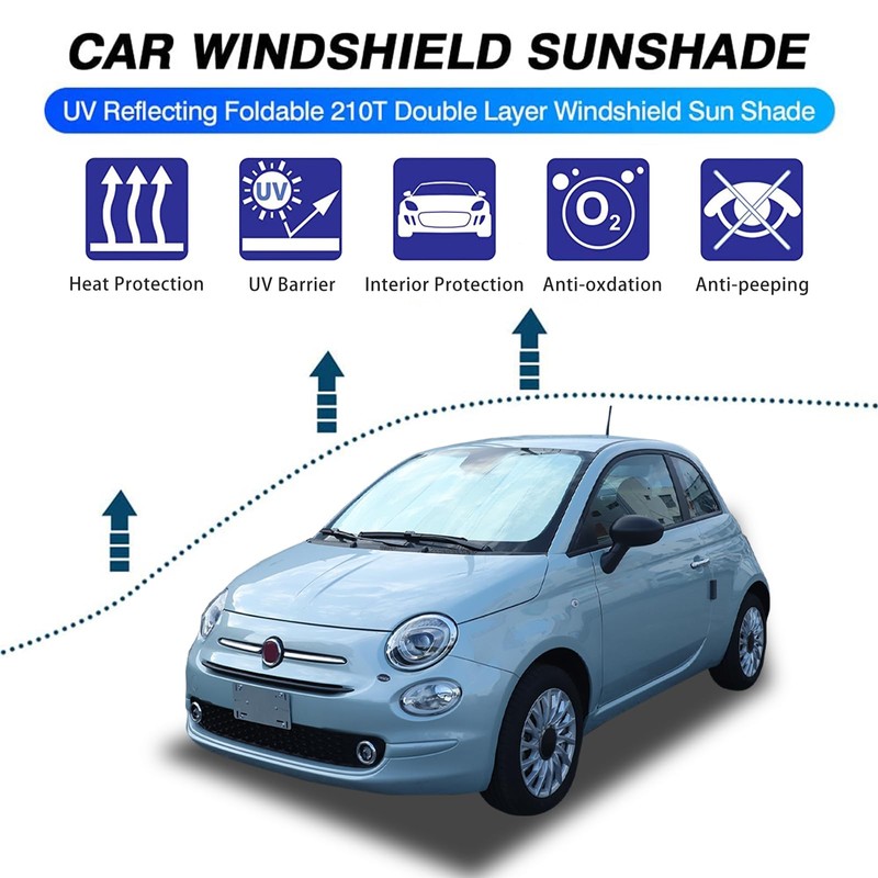 The Original Windshield Sun Shade Compatible with Fiat 500 2010-2025+