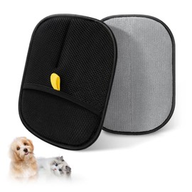 WoLraYuan ペット用静電毛取り手袋，猫、犬、うさぎの抜け毛掃除グローブ（ブラック）