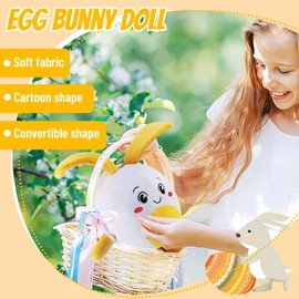 RosyFate Easter Bunny Cuddly Toy, Cuddly Toy Rabbit, Eggs Plush Toy, Cuddly Toy, Plush Doll Rabbit, Easter Gifts for Children, Boys, Girls