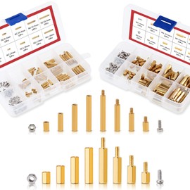 Hilitchi 240Pcs M2 M3 Male Female Hex Brass Spacer Standoff Screw Nuts Hex Standoff M2 Threaded Pillar Motherboard Assortment Kit