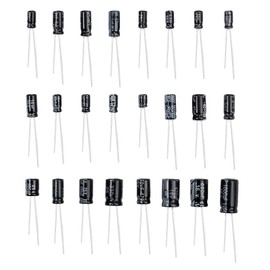 500pcs 24 Values Aluminum Electrolytic Capacitor Assorted Kit 10V 16V 25V 50V Metal Electrolytic Capacitors Range 0.1uF－1000uF with Plastic Case-GTRH