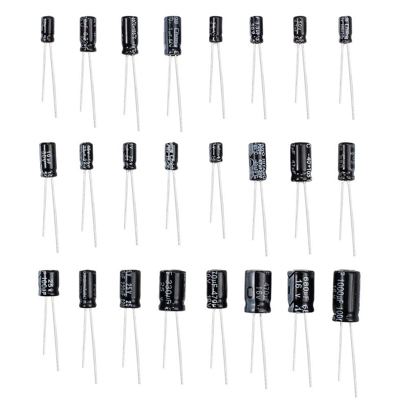 500pcs 24 Values Aluminum Electrolytic Capacitor Assorted Kit 10V 16V