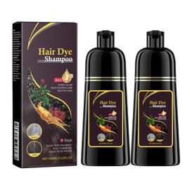 Colour Shampoo, Hair Dye Shampoo 3-in-1 Hair Colour, Hair Colour Dark Brown, Hair Dye Shampoo for Black, Brown, Purple, Red Hair, Shampoos (Black, 100 ml)